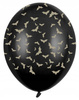 Duże Balony Czarne Nietoperze Złote Ozdoby Dekoracje na Halloween 6szt 36cm