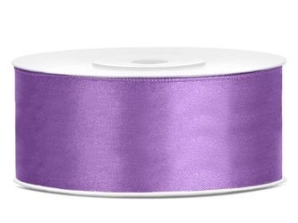 Tasiemka LAWENDOWA wstążka 25mm satynowa 25m atłas