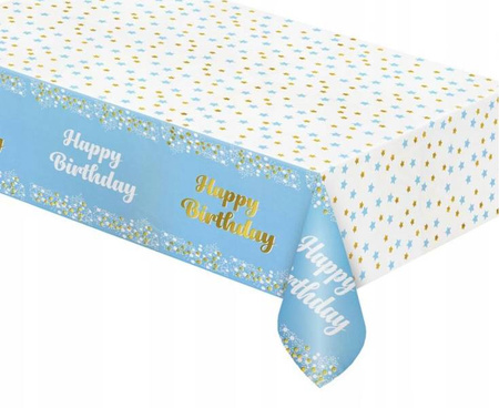 Obrus Niebieski Happy Birthday foliowy 137x183cm