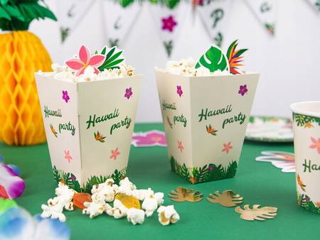 Duże Pudełka Hawaii Party Hawajskie na popcorn słodycze Urodziny Roczek 6sz