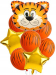 Zestaw balony foliowe TYGRYS na urodziny roczek x8