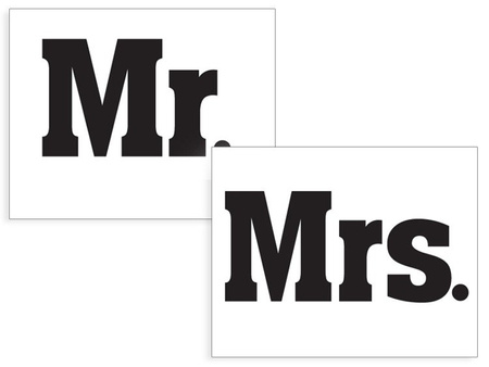 Naklejki MR MRS na pod buty dla męża i żony ślub