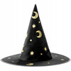 Czapka WIEDŹMY Czarodzieja kapelusz CZARNY czarownicy na Halloween bal 42cm