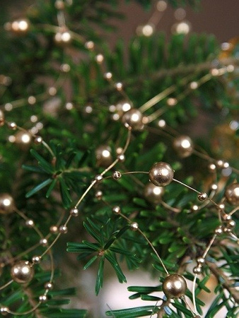 Girlandy ZŁOTE perłowe PERŁY na stół 1,3m x 5szt