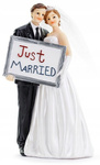 Figurka Para Młoda Just Married na Tort Weselny Ślub Wesele Mąż i Żona 14cm