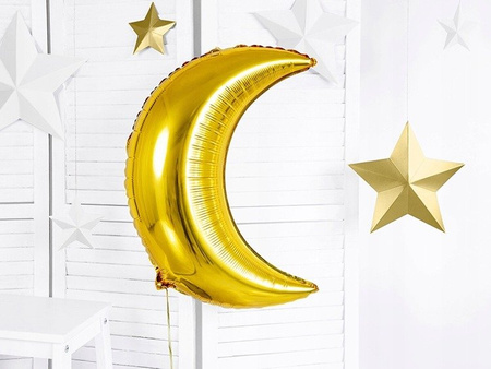 Balon foliowy Złoty Księżyc 60cm na urodziny ślub