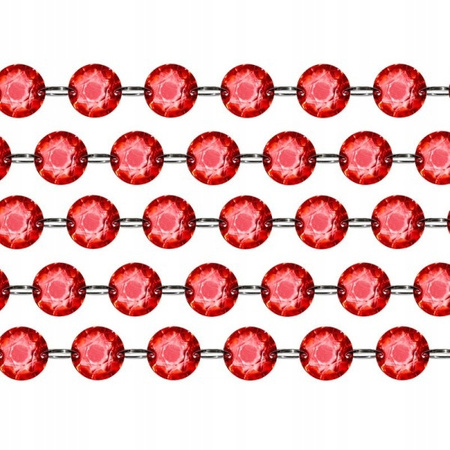 Girlanda KRYSZTAŁOWA 17mm kryształy CZERWONA 100cm