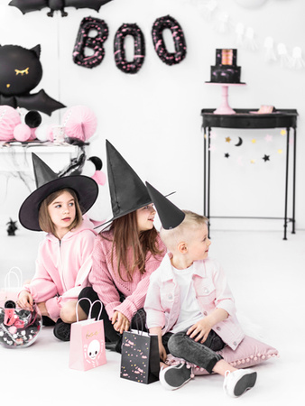 Duża Torebka BOO Różowa na Prezenty Ozdobna Urodziny Halloween 14x18x8cm