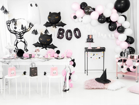 Duży Balon foliowy Szkielet Czarny Ozdoba Dekoracja na Halloween 84x100cm