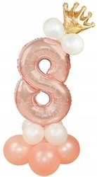 Zestaw ROSE GOLD na 8 urodziny RÓŻOWE ZŁOTO balony