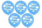 Balony Niebieskie MAM JUŻ ROCZEK 30cm 5szt CHMURKI