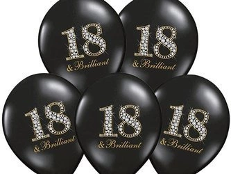 Balony na 18 osiemnastkę urodziny Brilliant 5szt