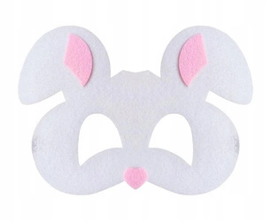 Maska filcowa Królik dla dzieci zwierzątka 18x11cm