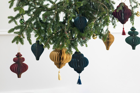 Zawieszka Kropelka Granat Bombka ozdoba Papierowa honeycomb na Choinkę 12cm