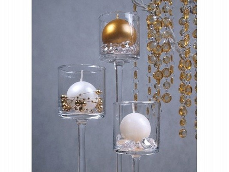 Girlandy ZŁOTE perłowe PERŁY na stół 1,3m x 5szt