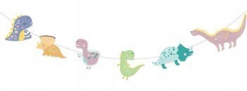 DUŻE Flagi Baner DINOZAURY Girlanda na Roczek