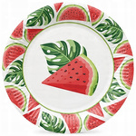 Talerzyki Kolorowe Arbuzy Tasty Watermelons Urodziny Roczek Lato 23cm 8szt