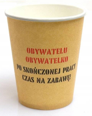 Kubeczki papierowe PRL urodzinowe OBYWATELU 6szt