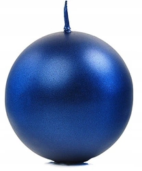 Świeca metalizowana kula GRANATOWA na stół ślub urodziny komunię wesele 8cm