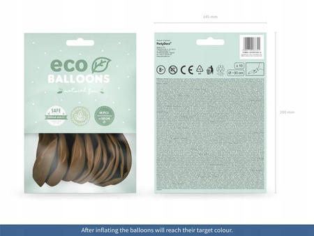 Balony ECO 30cm pastelowe CZEKOLADOWY BRĄZ 10szt