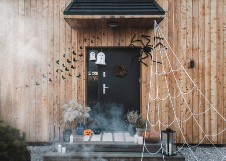 Białe Duszki Honeycomb Dekoracja Wisząca na Urodziny Halloween 20-30cm 2szt