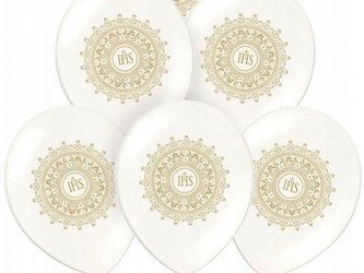 Balony IHS 36cm Komunijne na Pierwszą Komunię 5szt
