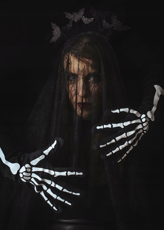 Rękawiczki Świecące w Ciemności Ręce Kościotrupa Przebranie na Halloween
