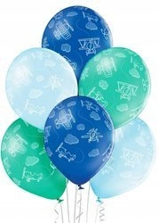 Balony kolorowe SAMOLOTY urodziny roczek 30cm 6szt