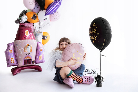 Balon foliowy Czarny Złoty Hocus Pocus Dekoracja na Urodziny Halloween 45cm