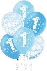 Balony na ROCZEK dla CHŁOPCA Niebieskie 30cm 6szt