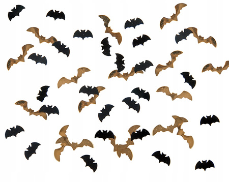 Konfetti Czarne Złote Nietoperze Ozdoba Dekoracja na Stół Halloween 15g