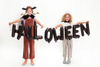 Duży Balon foliowy Czarny HALLOWEEN Napis Baner Girlanda Ozdoba 280x46cm