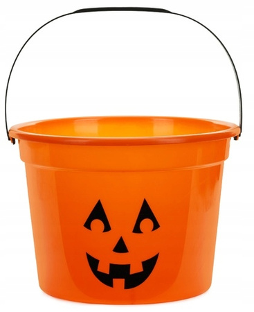 Wiaderko Dynia na Słodycze Cukierki Pomarańczowe na Halloween 20.5x15cm