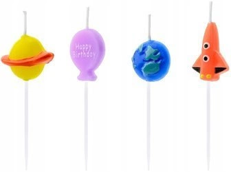 Świeczki kolorowe KOSMOS planety na urodziny tort
