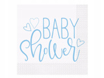 Serwetki papierowe niebieskie na BABY SHOWER dla Chłopca serduszka 16szt