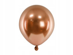 Balony MIEDZIANE chromowane 12cm GLOSSY 5szt na roczek urodziny wesele ślub