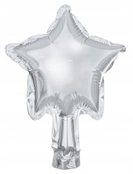 Balony foliowe SREBRNE 12cm GWIAZDKA urodziny 25sz