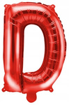 Balon CZERWONY foliowy Litera D alfabet napis na ślub urodziny roczek 40cm