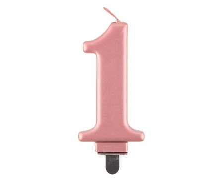 Świeczka ROSE GOLD 1 urodziny roczek RÓŻOWE ZŁOTO