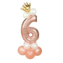 Zestaw ROSE GOLD na 6 urodziny RÓŻOWE ZŁOTO balony