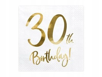 Serwetki na 30 urodziny 30th Birthday 33x33cm 20sz