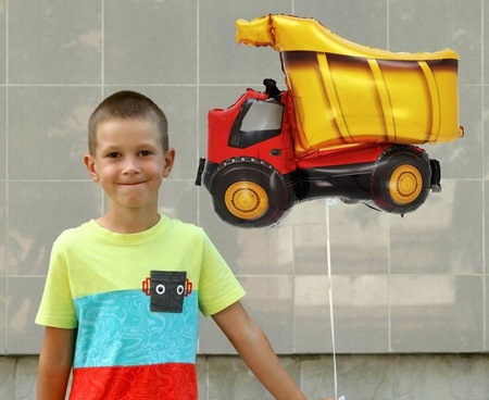 Duży Balon foliowy WYWROTKA Budowa Ciężarówka na urodziny roczek 53x70cm