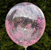 DUŻE Balony KONFETTI piankowe kuleczki RÓŻOWE 5szt
