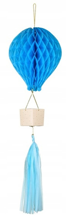 Duża Dekoracja bibułowa Balon honeycomb Niebieski Baby Shower Roczek 90cm