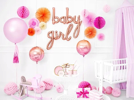 DUŻY Balon foliowy Różowe Złoto BABY na Urodziny Baby Shower Roczek 73x75cm