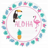 Talerzyki papierowe Aloha Hawajskie na Urodziny Roczek Party 18cm 6szt