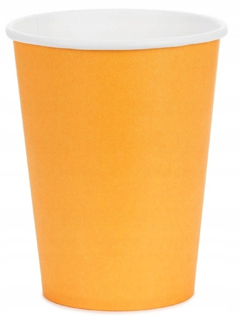 Kubeczki Papierowe Jasne Pomarańczowe na Urodziny Roczek Ślub 250ml 6szt