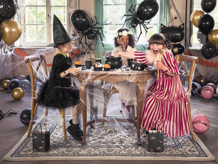 Duży Balon foliowy Pająk Czarny Dekoracja na Urodziny Halloween 60x101cm