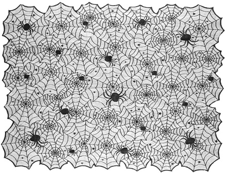 Duży Obrus Pajęczyna foliowy Ozdoba na Stół Urodziny Halloween 135x180cm