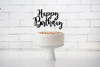 TOPPER na tort HAPPY BIRTHDAY CZARNY 22,5cm ROCZEK